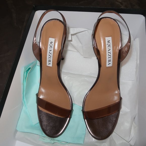 Aquazzura So Nude Plexi Heeled Sandals | Size 37.5 - Picture 4 of 6